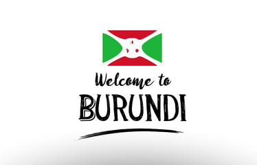 welcome to burundi country flag logo card banner design poster