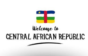 welcome to central african republic country flag logo card banner design poster