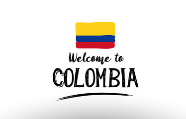 welcome to colombia country flag logo card banner design poster