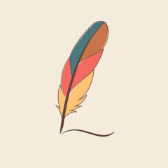 Designer colored feather. 