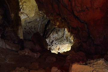 beautiful view inside a cave