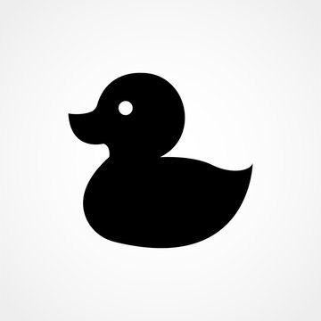 Rubber duck, ducky bath toy flat icon for apps and websites