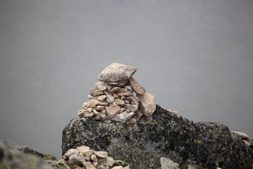 Stack of stones in the mountains