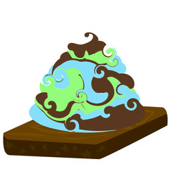 Isolated sundae on a white background, Vector illustration