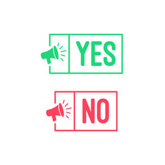 Yes & No Megaphone Labels