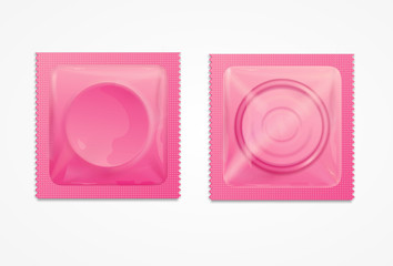 Fototapeta na wymiar Realistic 3d Detailed Condoms Package. Vector