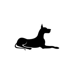 Fototapeta premium Vector dog silhouette view side for retro logos, emblems, badges, labels template vintage design element. Isolated on white background