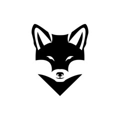 Vector fox head, face  for retro hipster logos, emblems, badges, labels template and t-shirt vintage design element. Isolated on white background