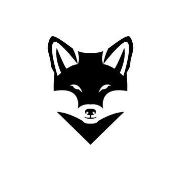 Vector fox head, face  for retro hipster logos, emblems, badges, labels template and t-shirt vintage design element. Isolated on white background
