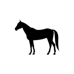Vector horse silhouette view side for retro logos, emblems, badges, labels template vintage design element. Isolated on white background