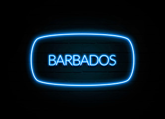 Barbados  - colorful Neon Sign on brickwall