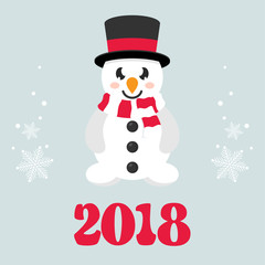 cartoon snowman with text vector