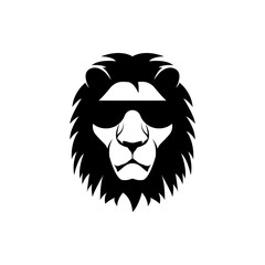 Vector lion head, face  for retro logos, emblems, badges, labels template and t-shirt vintage design element. Isolated on white background