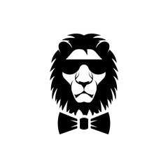 Vector lion head, face  for retro logos, emblems, badges, labels template and t-shirt vintage design element. Isolated on white background