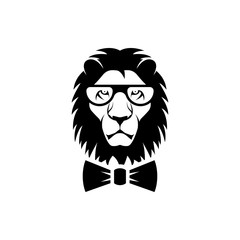 Vector lion head, face  for retro logos, emblems, badges, labels template and t-shirt vintage design element. Isolated on white background