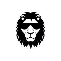 Vector lion head, face  for retro logos, emblems, badges, labels template and t-shirt vintage design element. Isolated on white background