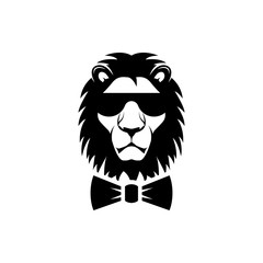 Vector lion head, face  for retro logos, emblems, badges, labels template and t-shirt vintage design element. Isolated on white background