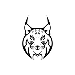 Vector lynx head, face  for retro logos, emblems, badges, labels template and t-shirt vintage design element. Isolated on white background © Tetiana