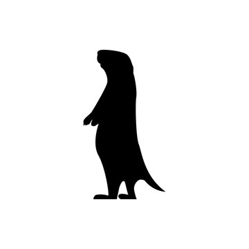 recommend clip art: Vector marmot silhouette view side for retro logos, emblems, badges, labels template vintage design element. Isolated on white background