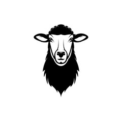 Vector sheep head, face  for retro logos, emblems, badges, labels template and t-shirt vintage design element. Isolated on white background