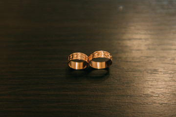 wedding rings of the bride and groom