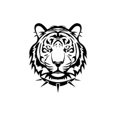 Vector tiger head, face  for retro logos, emblems, badges, labels template and t-shirt vintage design element. Isolated on white background