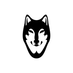 Vector wolf head, face  for retro logos, emblems, badges, labels template and t-shirt vintage design element. Isolated on white background