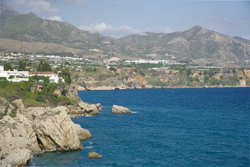 A view from Balcon de Europa, Nerja, Malaga province, Andalusia, Spain                          