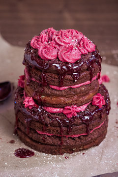 Russische Zupftorte mit Kirsch Creme und Sirup