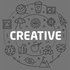 Linear illustration creative