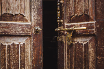 Old door in the ancient city Bhaktapur,Nepal