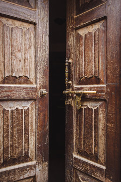 Old door in the ancient city Bhaktapur,Nepal