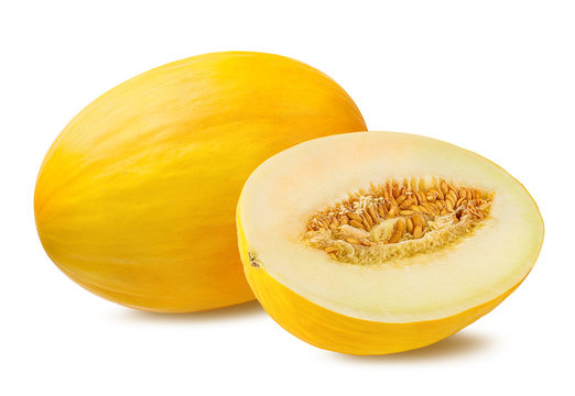Fresh melon isolated on white background with clipping path