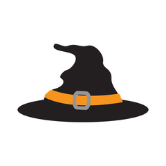 Naklejka premium Isolated witch hat on a white background, Vector illustration