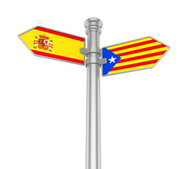 Catalonia Direction Sign Isolated