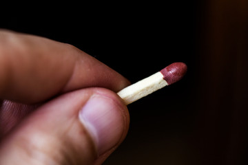 Man holding match