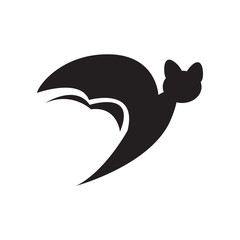 Icon of a bat isolated on white, Vector illustration