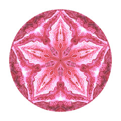 Colorful watercolor mandala. Oriental vintage round pattern. Hand drawn abstract background. Mystic ottoman motif. Invitation, t-shirt print, wedding card. Tattoo element