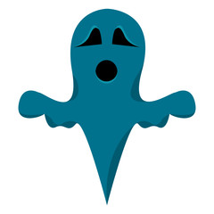 Isolated blue ghost on a white background, Vector illustration