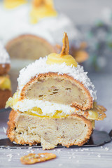 Mango Bananen Torte mit Kokosnuss