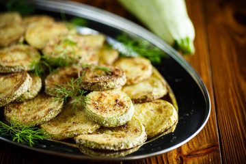 zucchini roasted slices in a plate