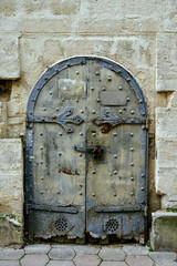 Ancient iron and wooden door