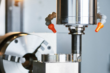 Milling process on precision CNC machine by vertical mill