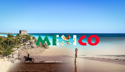 Caribbean Mexico collage