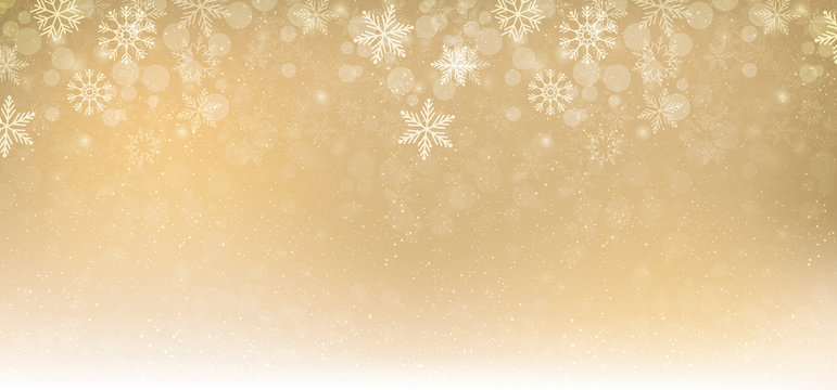 Winter christmas background gold