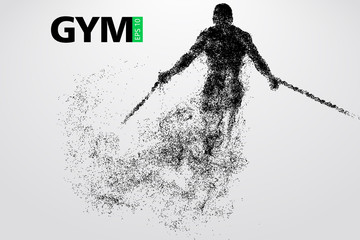 Fototapeta na wymiar Silhouette of a bodybuilder. gym logo vector. Vector illustration