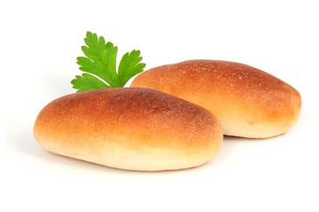 Bun made of wheat flour isolated on white background