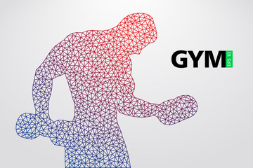 Silhouette of a bodybuilder. gym logo vector. Vector illustration
