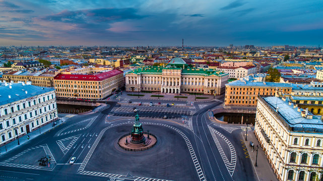 St. Petersburg. Center of Petersburg. St. Isaac's Square. Russia.