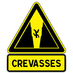 Panneau : danger crevasses